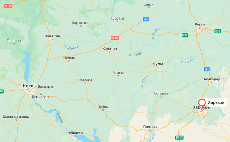 Расстояние от калининграда до украины